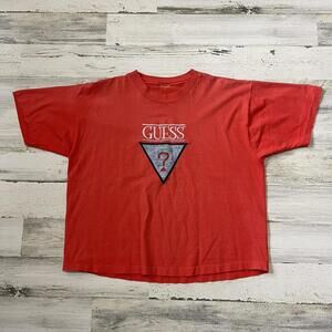 Vintage Guess Unisex Cropped Center Logo Embroidered T-Shirt